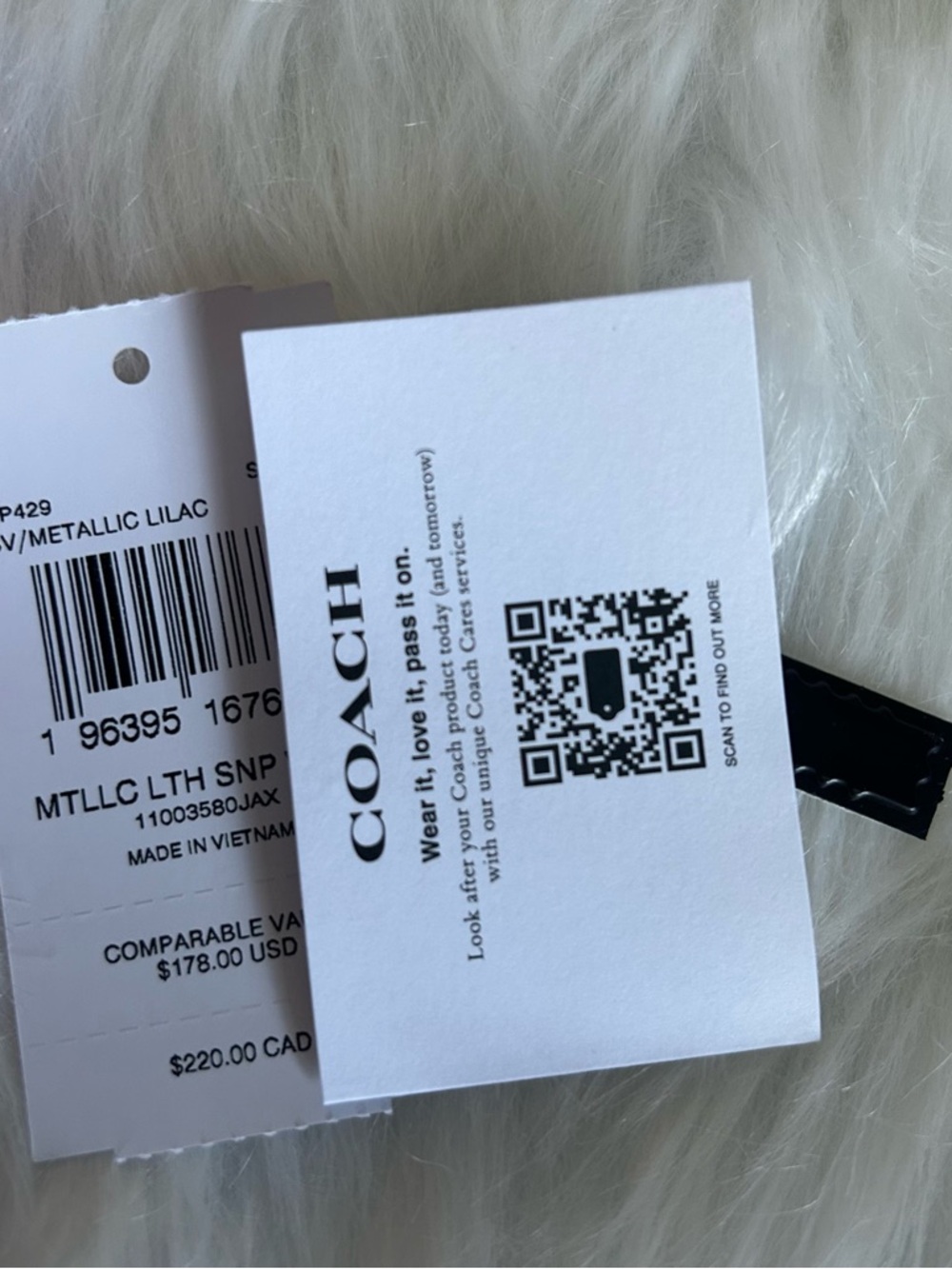 Coach Small Snap Wallet Metallic Lilac Pebbled Leather New - Picture 4 of 5